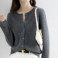 Women's Knitted Cardigan Sweater - Solid Color Loose Fit Button Front Coat Meifu Market