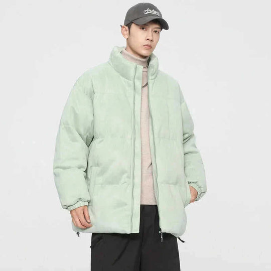 deerskin velvet jacket | quilted windproof coat | loose fit winter jacket | energy saving