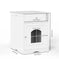 Cat Litter Box Enclosure - Wooden Furniture Side Table with Hidden Storage White - color variant display