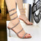 snake-shaped stiletto heels | rhinestone embellished heels | evening party shoes | energy saving
