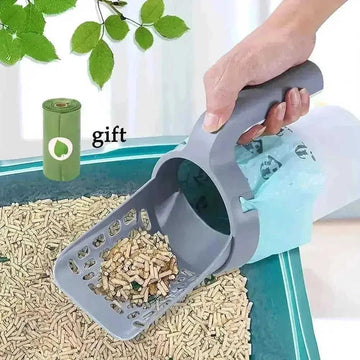 120pcs Dog Poop Bags with Cat Litter Scoop & Dispenser