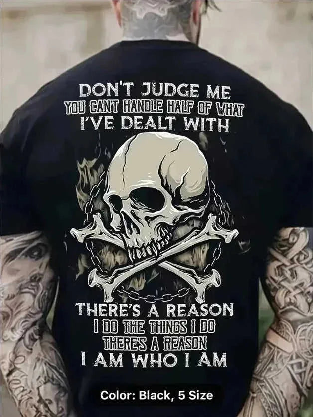 Stylish Skull Graphic Tee - Soft, Breathable, Short Sleeve Crew Neck T-Shirt For Men - Perfect Summer Outdoor Wear