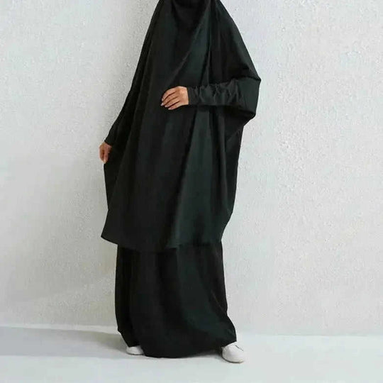 plus size abaya dress set | modest muslim prayer dress | breathable cotton blend fabric | energy saving