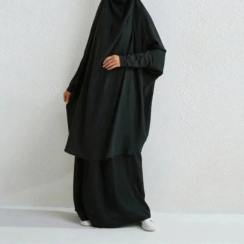 plus size abaya dress set | modest muslim prayer dress | breathable cotton blend fabric | energy saving