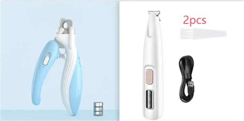 Pets Dog Paw Trimmer With LED Light Fully Waterproof Pet Hair Trimmer With LED Display Dog Clippers For Grooming Widen Blade Meifu Market