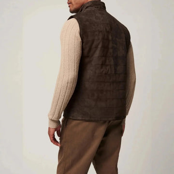 genuine leather vest | mens leather vest jacket | premium cowhide leather | energy saving