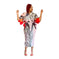 v-neck batwing sleeve dress | floral print maxi dress | chiffon material summer dress | ultrasonic cleaning