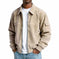 Men's Retro Corduroy Jacket - Casual Long Sleeve Pocket Coat Navy Blue - available style options