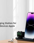 3 in 1 Wireless Charger Pad Stand For iPhone 14 13 12 11 Apple Watch Fast Charging Dock Station for Airpods IWatch Phone Holder - Meifu Market