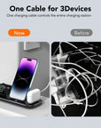 3 in 1 Wireless Charger Pad Stand For iPhone 14 13 12 11 Apple Watch Fast Charging Dock Station for Airpods IWatch Phone Holder - Meifu Market