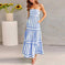 striped maxi dress with pockets | square neck backless dress | lightweight cotton blend dress | ultrasonic cleaning