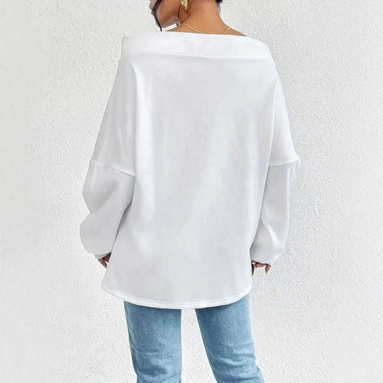 Women's Loose Casual Drawstring Off-the-shoulder Off-shoulder Top Meifu Market