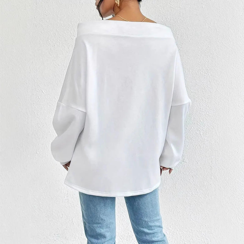 Women's Loose Casual Drawstring Off-the-shoulder Off-shoulder Top Meifu Market