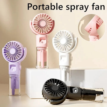 portable handheld spray fan | 4-speed mist fan | usb charging mini fan | ultrasonic cleaning