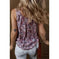 pleated u-neck vest | printed sleeveless top | lightweight breathable fabric | ultrasonic cleaning