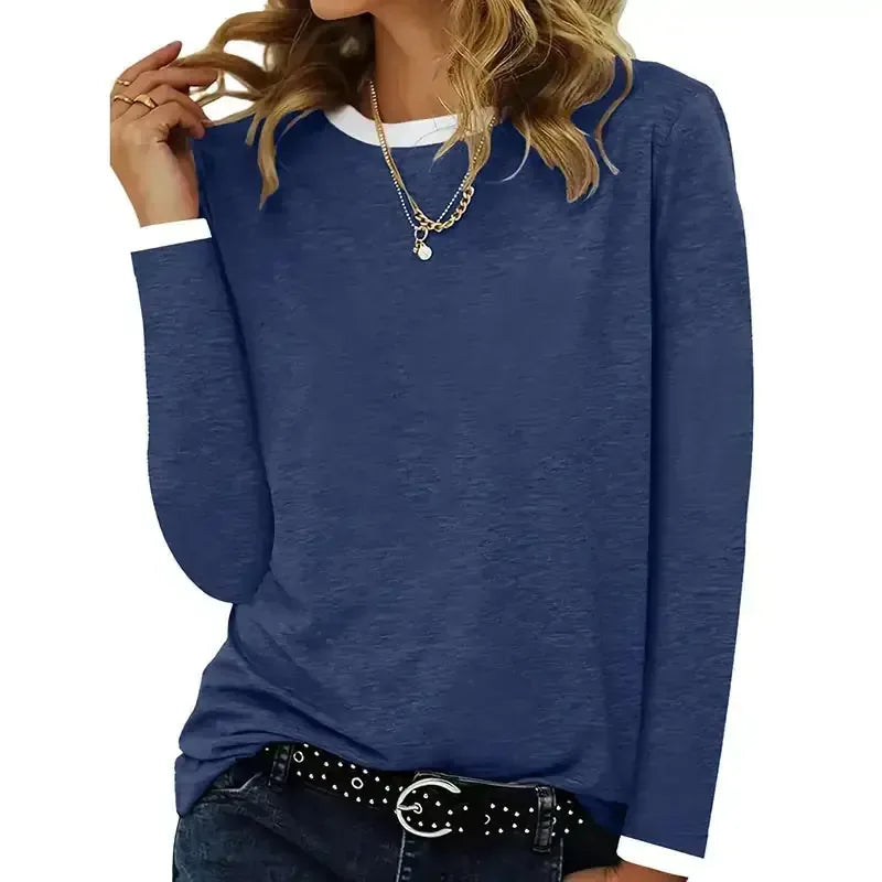 3 Pack Women's Long Sleeve T Shirts, Round Neck Basic Tops Fall Casual Trendy Tees Loose Fit Soft Clothes Outfits Meifu Market