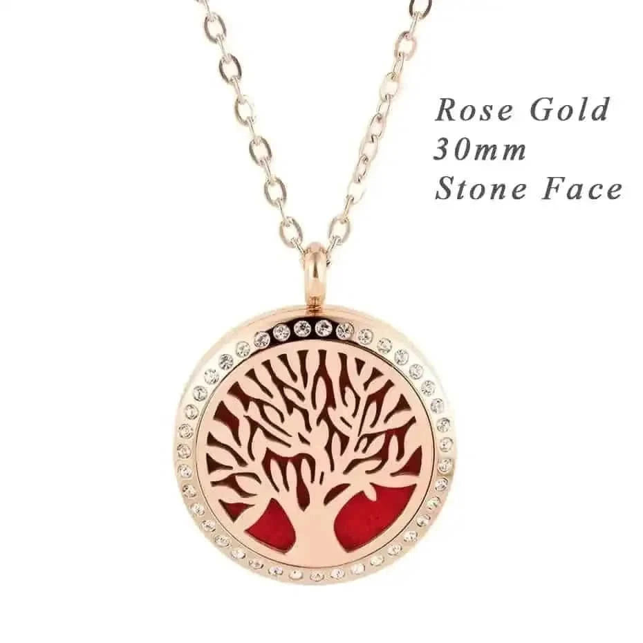 stainless steel pendant necklace | tree of life diffuser necklace | essential oil jewelry for women | ultrasonic cleaning
