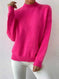 Autumn And Winter Half-high Collar Pullover Women's Fashion Solid Color Loose Knitted Top Meifu Market