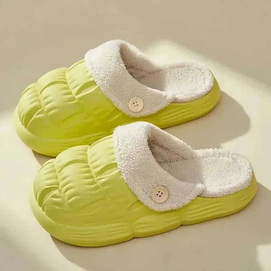 removable fuzzy slippers | waterproof house shoes | non-slip indoor footwear | energy saving