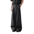 Black Men's Wide Leg Loose Leisure Professional Suit Pants - Meifu Market