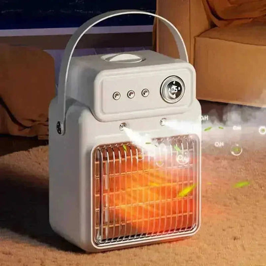 1200W 2-in-1 Space Heater with Humidifier | PTC Ceramic Heater - view 9 (color: white | pattern: check | season: winter)
