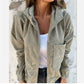 Corduroy Hooded Zip-up Jacket With Pockets Fashion Casual Drawstring Tops Outerwear Women's Clothing Meifu Market