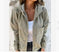 Corduroy Hooded Zip-up Jacket With Pockets Fashion Casual Drawstring Tops Outerwear Women's Clothing Meifu Market