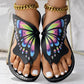 Butterfly Print Round Toe Flip Flops, Comfortable Summer Beach Shoes, Casual Women's Footwear, Perfect For Poolside And Daily Wear Meifu Market