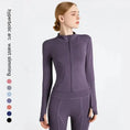 quick-dry fabric | slim-fit yoga jacket | moisture-wicking material | energy saving
