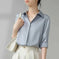 vintage satin button down shirt | oversized checkered blouse | lightweight satin shirt | energy saving