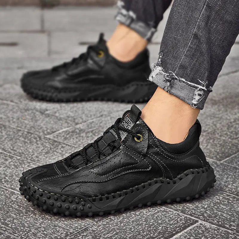 Lace-up Leather Men's Casual Shoes Plus Size Meifu Market