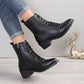 British Style Women's Casual Trend High-top Zipper Fashion Leather Boots Meifu Market