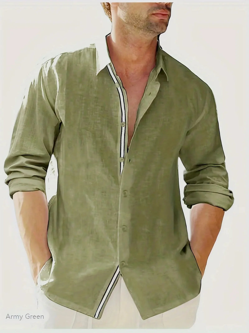 stretch-cotton fabric | slim-fit long sleeve shirt | casual friday attire | ultrasonic cleaning