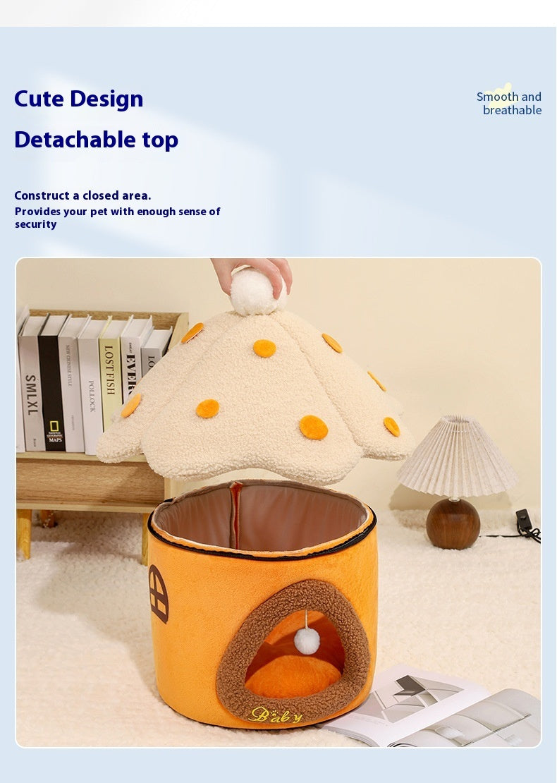 Removable Mushroom House Cat Nest Pet House Puppy Meifu Market
