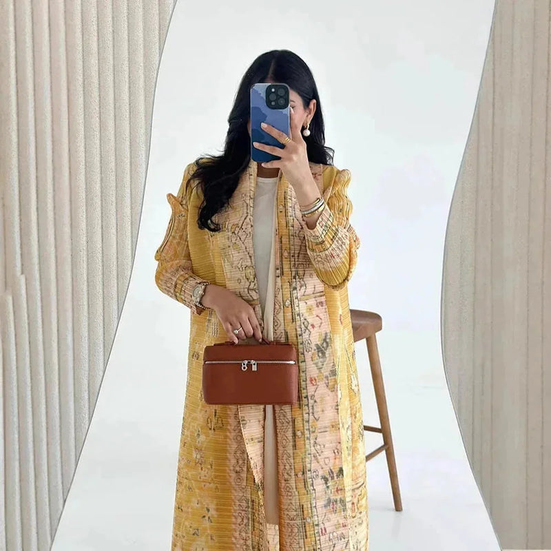 plus-size abaya robe | long cardigan coat | breathable cotton fabric | energy saving