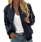 Women's Vintage Bomber Jacket - Casual Baseball Jacket with Zipper | Street Style Outerwear Meifu Market