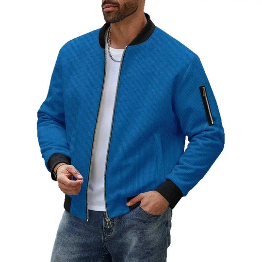 thickened waffle knit cardigan | mens zipper cardigan jacket | stand collar winter coat | ultrasonic cleaning