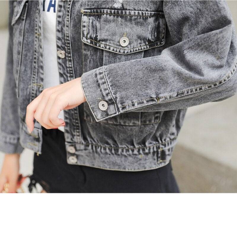 Denim Loose Jjacket Chic Denim Jacket Was Thin College Style Meifu Market