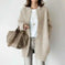 machine washable wool blend | oversized fit cardigan | longline open front coat | ultrasonic cleaning