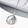 925 Sterling Silver Dragon Necklace - Girl & Dragon Queen Princess Pendant with Zircon Crystals - back view (color:...