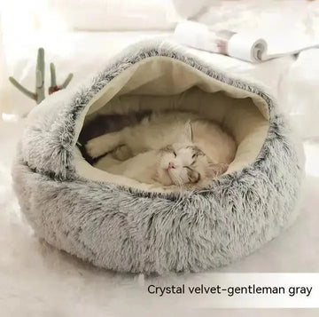 2 In 1 Dog And Cat Bed Pet Winter Bed Round Plush Warm Bed House Soft Long Plush Pets Bed Pet Products Meifu Market