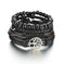 braided leather bracelet for men | vintage charm wood beads | adjustable wrap wristband | energy saving
