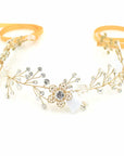 European and American high-end wedding bride Pearl crystal ornament jewelry crown hair headdress handmade jewelry trade