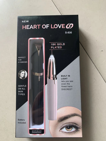 Electric Eyebrow Trimmer - Painless Flawless Brows Hair Remover with LED Light