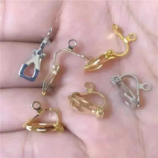 pierced metal ear clip | diy earrings for women | minimalist geometric earring blanks | ultrasonic cleaning