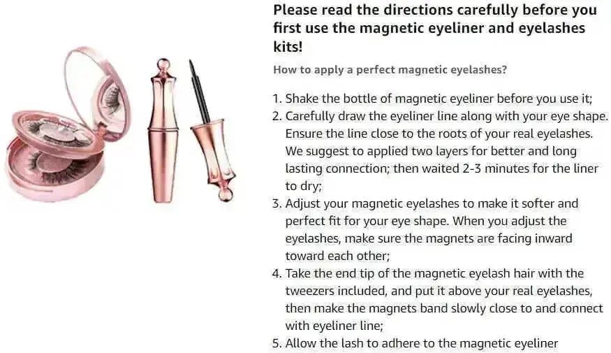 5 Pairs Luxurious Magnetic Eyelashes & Eyeliner Kit - Reusable 3D False Lashes with Hassle-Free, Glueless Application -...