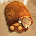 thickened plush cat bed | large space pet sleeping bag | semi-enclosed cat house | ultrasonic cleaning