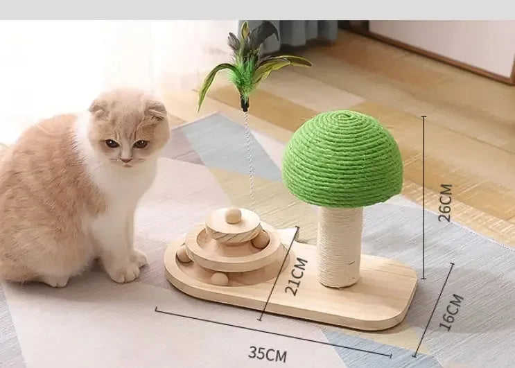 Pet Cat Tree Toys Cat Scratch Post Pet Furniture Scratching Post Cats Claw Scratcher Double Sisal Balls Cat Accessories Meifu Market