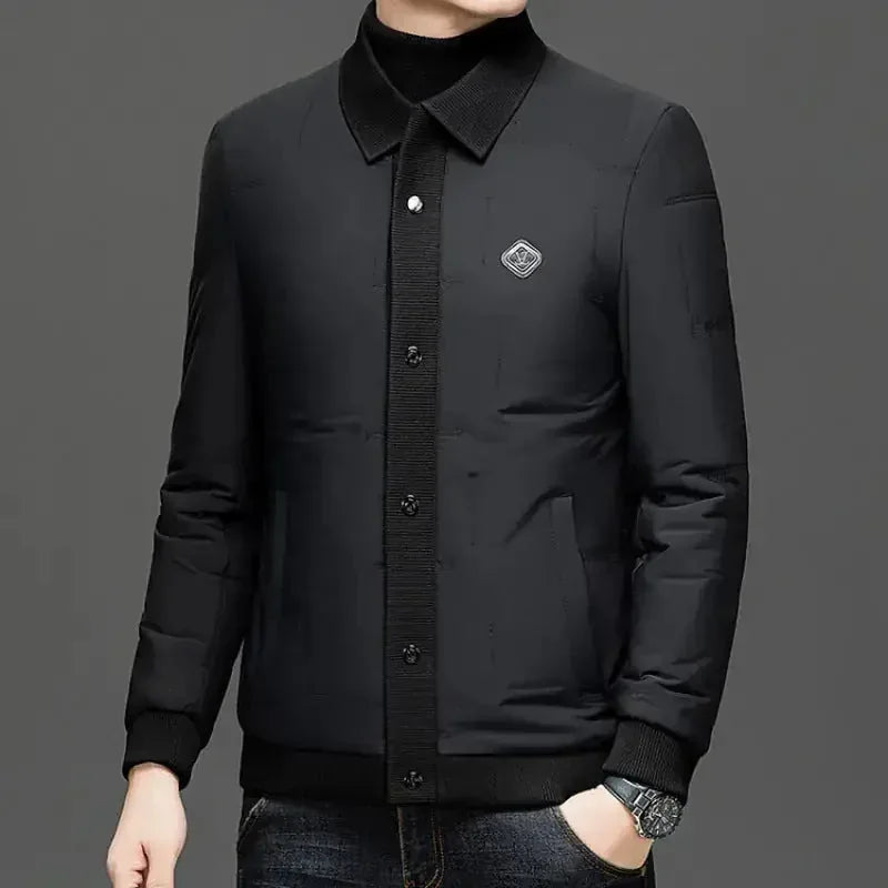 round hem jacket | polyester blend fabric | lightweight winter coat | energy saving