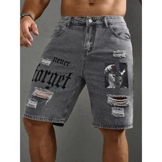 Men's Letter Printed Do The Old Cowboy Shorts